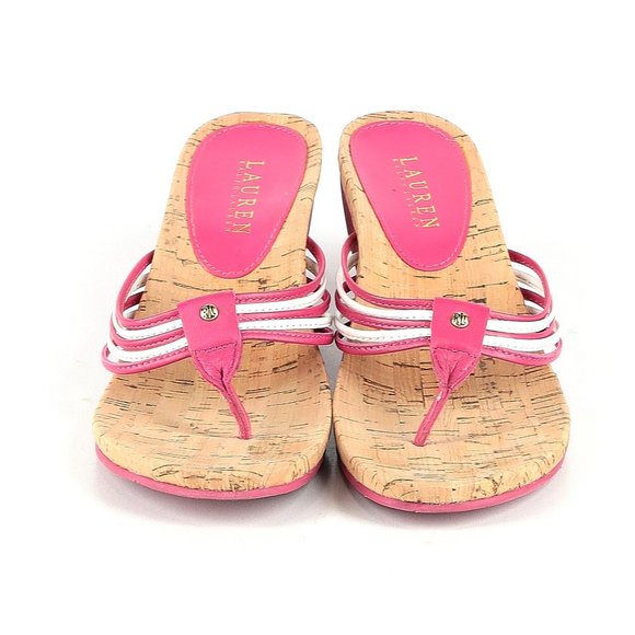 Lauren by Ralph Lauren Solid Pink Cork Wedges, 8B - Picture 2 of 2